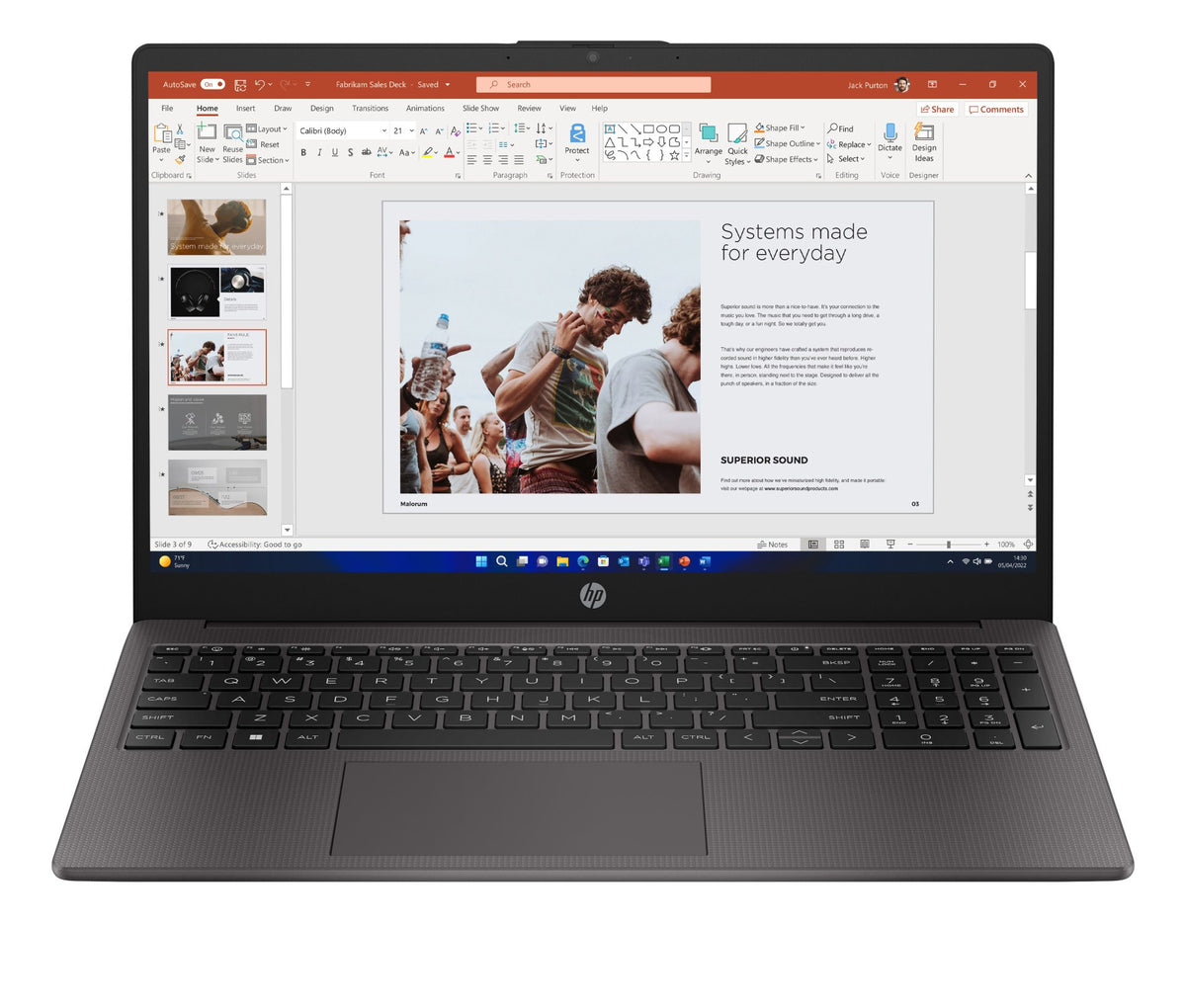 HP 250 G10 Intel® Core™ i3 i3-1315U Computadora portátil 39,6 cm (15.6") HD 8 GB DDR4-SDRAM 256 GB SSD Wi-Fi 6 (802.11ax) FreeDOS Negro