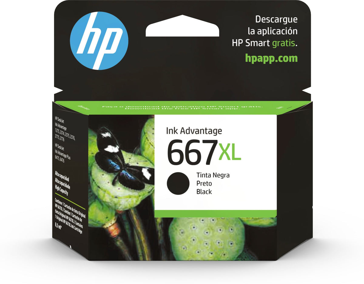 HP Cartucho de tinta de alto rendimiento Original Advantage 667XL, negro